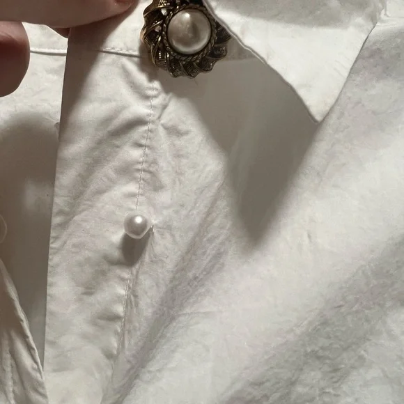 Derek Lam 10 Crosby Shirt Dress- size 8 Pearl button details​ - Picture 3 of 4